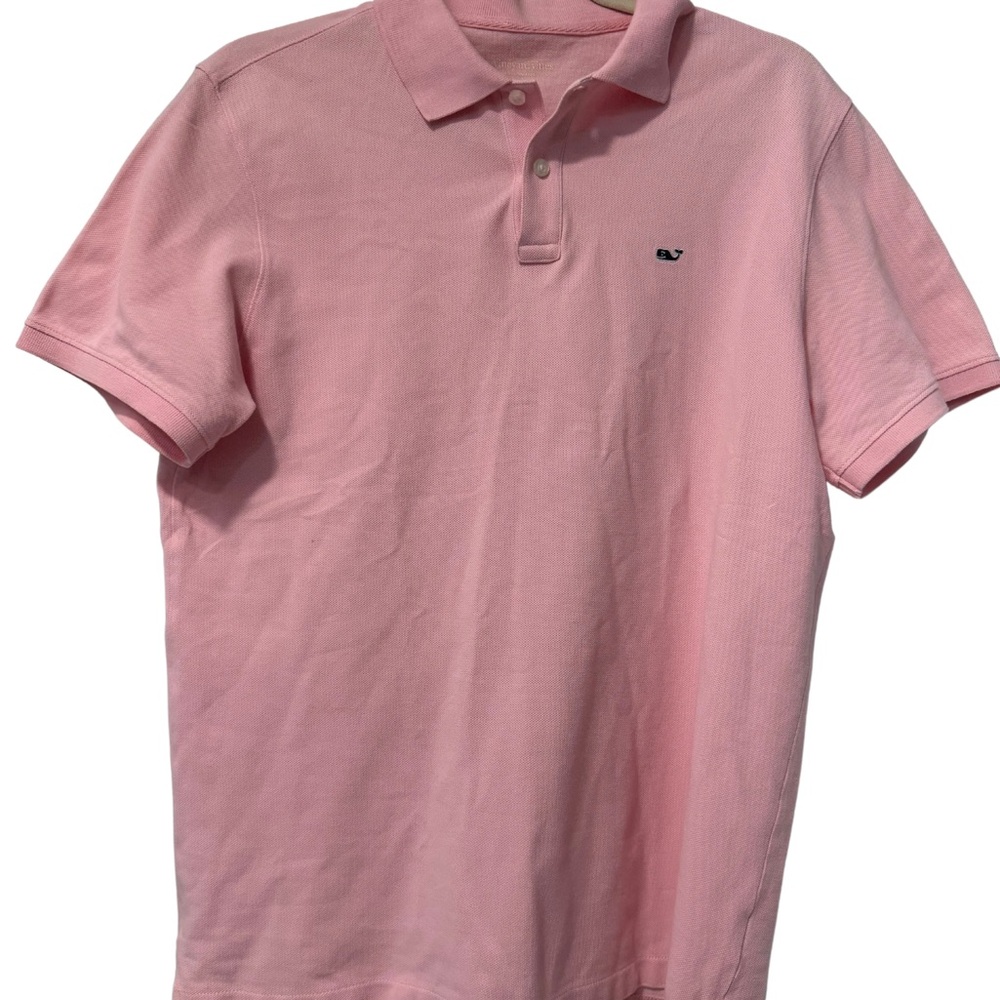 Vineyard Vines Classic Pink Whale Logo Polo Shirt - Size M